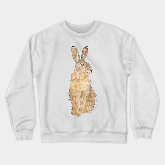 Patchwork Hare Crewneck Sweatshirt by KatherineBlowerDesigns